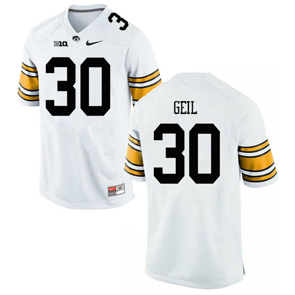 Men #30 Henry Geil Iowa Hawkeyes College Football Jerseys Sale-White